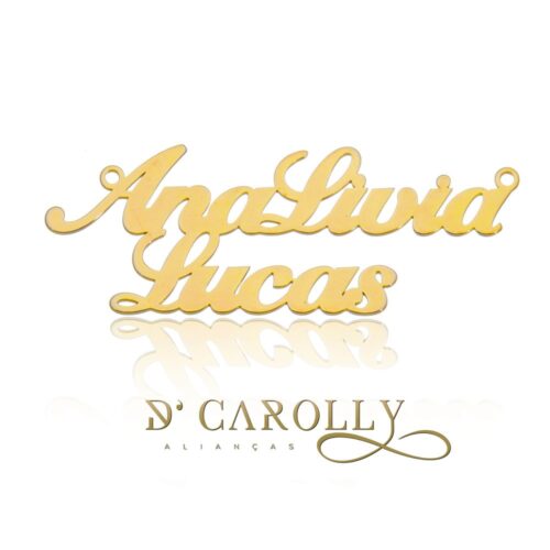 Manuscrito Prata Folheado Com 2 Nome - 75,00