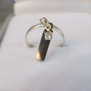 AG Placa - Solitário com Plaquinha Prata | Pedra | 3mm - Imagem 2
