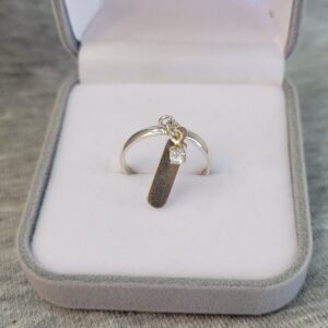 AG Placa - Solitário com Plaquinha Prata | Pedra | 3mm - Imagem 3