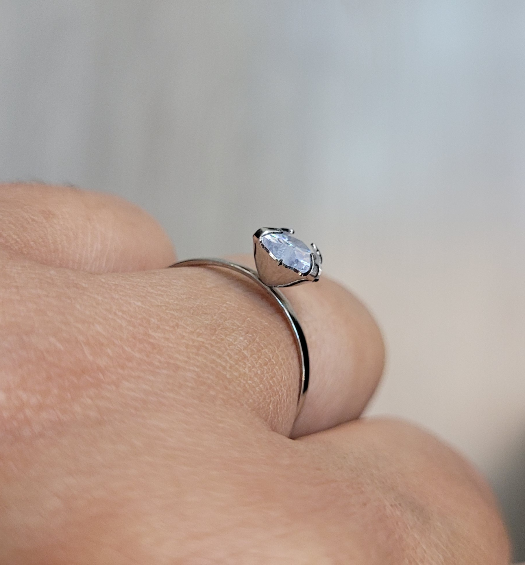 SOLIT AÇO 04  - Anel Solitário Pedra de Coração - Imagem 3