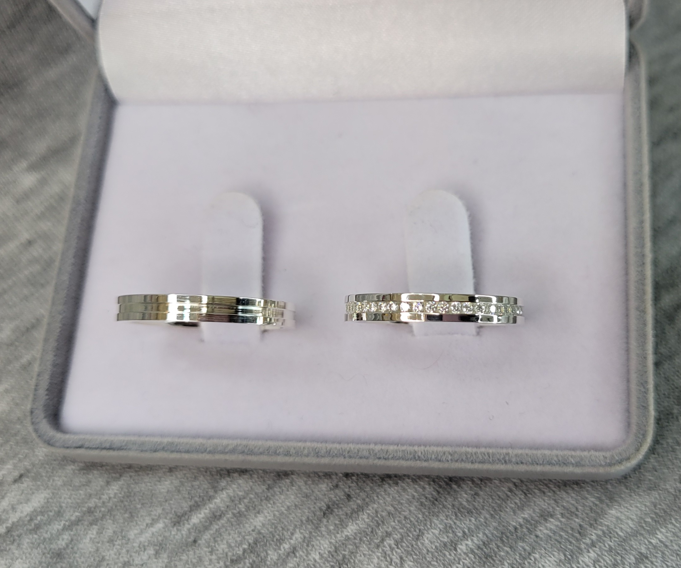 AG-CANCUN / AG-CANCUN-1 : Aliança de Prata Reta com Pedras | Friso | 3 mm | Cancún | Par - Imagem 3